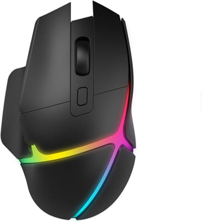 Assortix® Draadloze Gaming Muis – 1200 tot 7200 DPI | RGB Verlichting | Bluetooth & USB | Oplaadbaar | Zwart