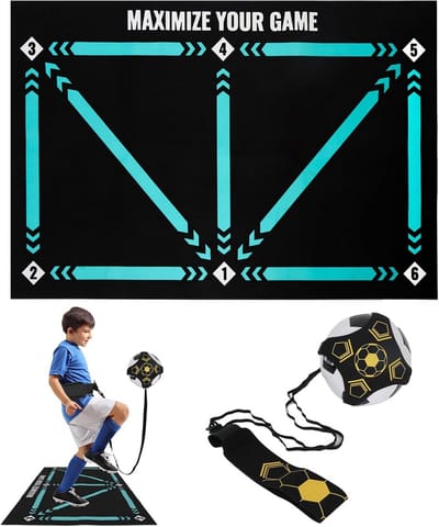 Stille Voetbal Trainingsmat met Verstelbare Riem - 60x90 cm voor Binnen en Buiten