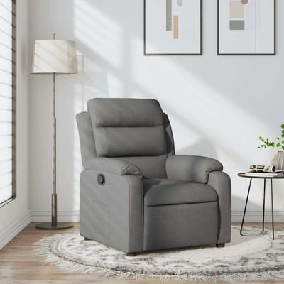 vidaXL - Fauteuil - verstelbaar - stof - donkergrijs