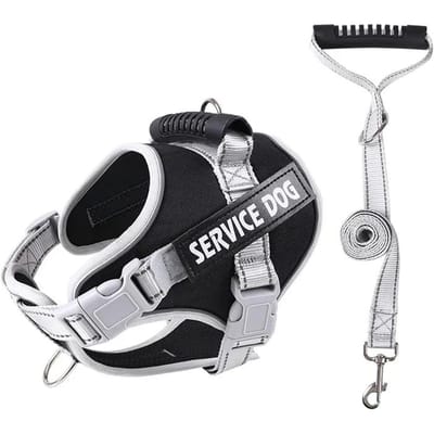 Harnas voor Hulphond met Gepersonaliseerd ID-label Verstelbaar Hondenharnas Hondentrui Riem voor Grote Honden Buitenhonden Trainingsaccessoires About 28-40kg  dogs