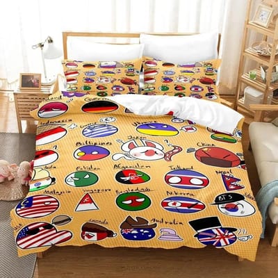 Nieuwe Countryball Polandballs Beddengoed Set Eenpersoons Twin Volledig Queen King Size Bedset Volwassene Kind Slaapkamer Dekbedovertrek Sets Cartoon AU King 240x210cm