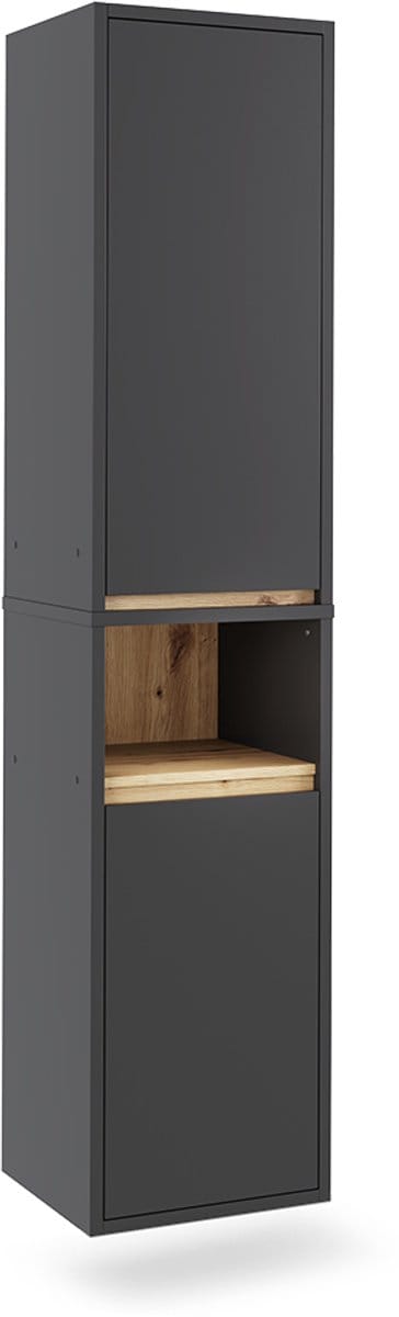 Vicco Viola Hoge kast – 38 x 170 cm met 2 deuren Grijs/Kunstnijverheid