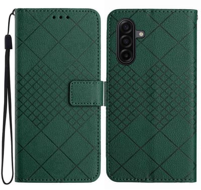 Coverup Hoesje - Geschikt voor Samsung Galaxy A57 Hoesje - Coverup Rhombus Book Case - Groen
