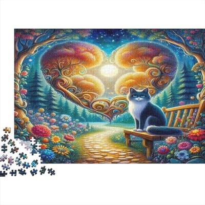 Tuinpuzzel Katten - 1000 Stukjes - Familie Activiteit - Gerecycled Materiaal - 70 x 50 cm - Multicolor