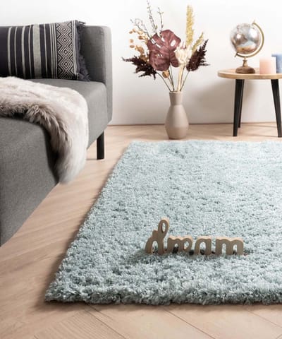 Hoogpolig vloerkleed - Cozy Shaggy lichtblauw 80x150