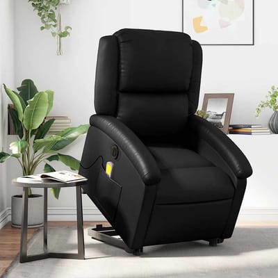 vidaXL - Sta-op-massagestoel - elektrisch - kunstleer - zwart