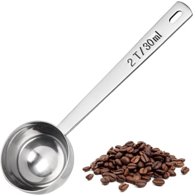 Dailygoods- Koffielepel 30ml - Maatlepel RVS - Maatlepel Set - Maatlepels en Cups - Maatlepel 15 gram - Voedselveilig Keukengerei