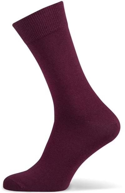 Basset - 2-Pack - Wollen Herensokken - Elastiekvrije Boord - Naadloos - Heren - bordeaux - 39-43 - 6532
