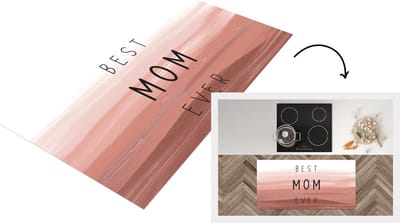 Keukenloper - Loper keuken - Spreuken - Quotes Best mom ever - Moederdag - Mama - Cadeau moederdag - 120x60 cm - Keukenloper vinyl