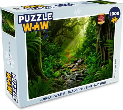 Puzzel Jungle - Water - Bladeren - Zon - Natuur - Legpuzzel - Puzzel 1000 stukjes volwassenen