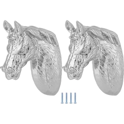 2 Ensembles Poignées d'Armoire Modernes Élégantes Tirette Tête de Cheval Bouton de Porte de Tiroir d'Armoire de Cuisine 3999 Argent