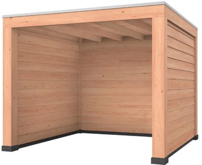 Douglas overkapping, 300 x 300, met achterwand en twee zijwanden, Westwood Modern Basic