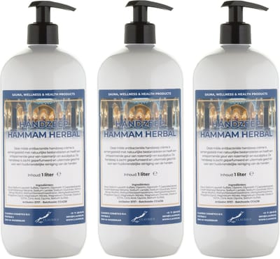 Handzeep Hammam Herbal 1 liter - met gratis pomp - set van 3 stuks