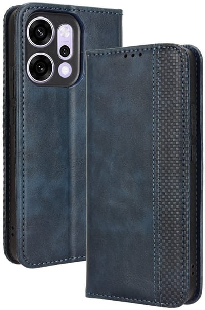 Coverup Hoesje - Geschikt voor OPPO Reno14 Hoesje - Coverup Vintage Style Book Case - Blauw