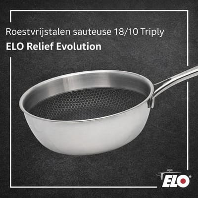 Sauteerpan 24 cm van 18/10 roestvrij staal Elo Relief Evolution
