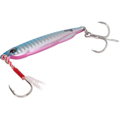Leurres de Pêche Métal Portables Réalistes Leurres Durs avec Hameçon Matériel de Pêche pour Eau Salée Eau Douce 40gBleu Laser gray