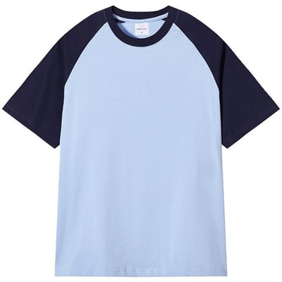 Zomer Raglan T-shirt met Korte Mouwen Echt Katoen Retro Kleurblokkering T Modemerk Heren- en Damesstijl M white
