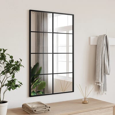 vidaXL - Wandspiegel - rechthoekig - 50x80 - cm - ijzer - zwart