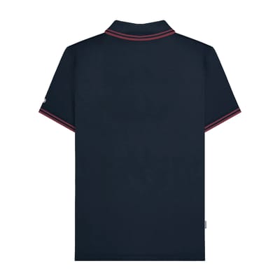 Lambretta Heren Groot en lang getipt poloshirt (Donker marine/Bourgondië)