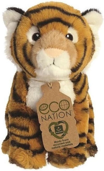 Aurora Pluche dieren knuffel bengaalse tijger - 24 cm - bruin - Knuffeldieren - tijgers speelgoed