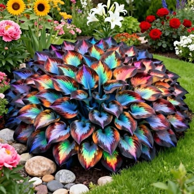 Hosta Wortelstokken - Decoratieve Planten - Tuin Decoratie - Veelkleurig Gebladerte - 4 Stuks - E