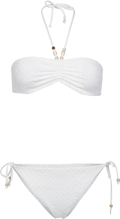 Brunotti - Suzina-Broidery - Bikini Set Snow - Dames - Bandeau Bikini Set - Multiway Bikini - 36