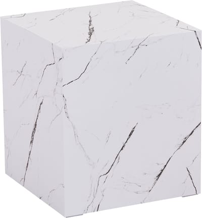 Bijzettafel Ellelu rechthoekig 45x40x40 cm marmerlook wit [en.casa]