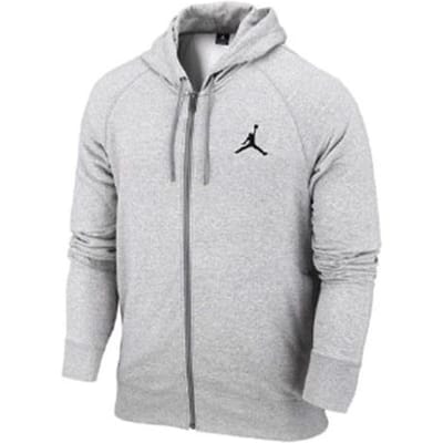 Jordan Air Fleece Gevoerde Basketbal Hoodie Jas Heren Bovenkleding Grijs 845861-063 XL white