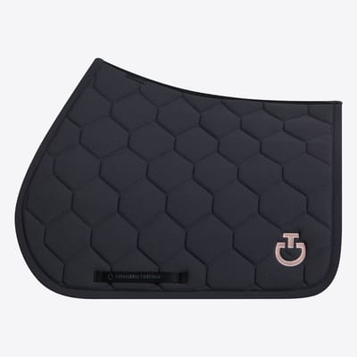 Cavalleria Toscana Quilted Jersey Perfored Zadeldek Full Charcoal