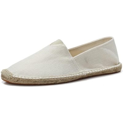Espadrilles voor heren Zomer Nieuwe Linnen Heren Casual Schoenen Handgemaakt Weven Vissersschoenen Mode Flats Grote Maat 47 40 wit