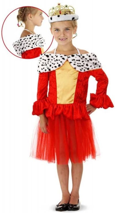 Folat - Queens Dress Red 3-5 yr. Size S - WK voetbal 2026 - WK voetbal versiering - Olympische spelen