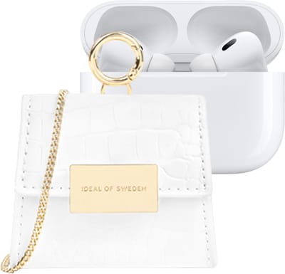 IDEAL OF SWEDEN, Hoesje geschikt voor Apple AirPods Alle Generaties - Lilou Series met Verstelbare Schouderband, Wit