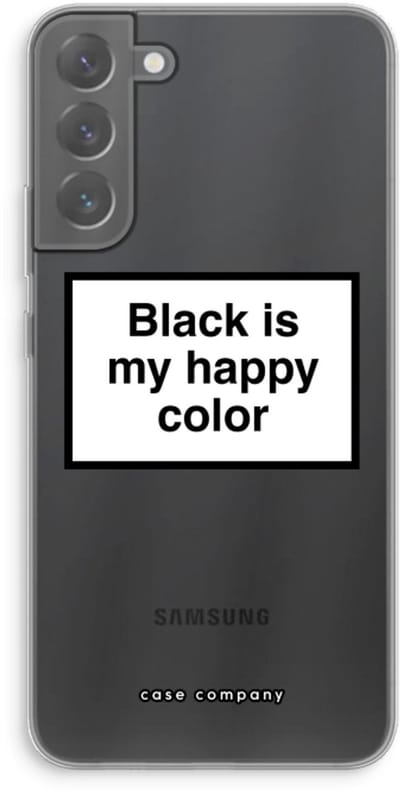 Case Company® - Hoesje geschikt voor Samsung Galaxy S22 Plus hoesje - Black is my happy color - Soft Cover Telefoonhoesje - Bescherming aan alle Kanten en Schermrand