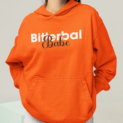 Oranje Koningsdag Hoodie Bitterbal Babe - MAAT XS - Feestkleding & Carnavalskleding