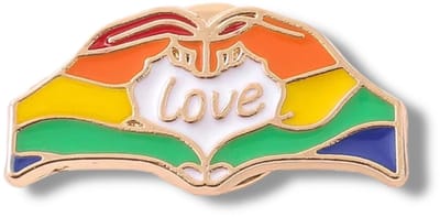Pride Love Pin met Handhart – Regenboog Button & LGBT Speld – Emaille Accessoire