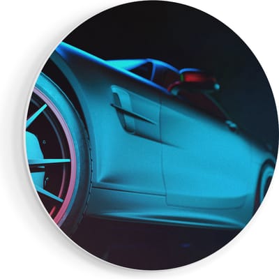 Artaza Forex Muurcirkel Moderne Sportwagen Auto - 50x50 cm - Klein - Wandcirkel - Rond Schilderij - Muurdecoratie Cirkel