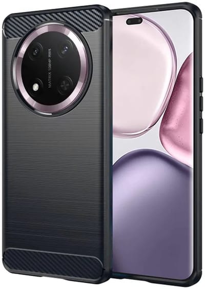 Hoesje geschikt voor HONOR Magic7 Lite/X9c - Techsuit Carbon Silicone Back Cover - Zwart