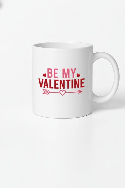 Valentijn Mok "Be My Valentine" - Romantisch Cadeau met Hartjes en Pijl
