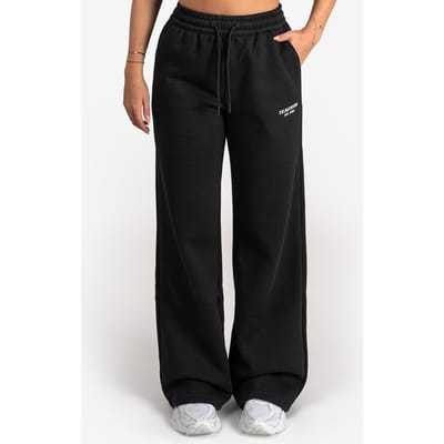 XXL Sportswear Athleisure Wide Leg Joggers - Black Zwart XS