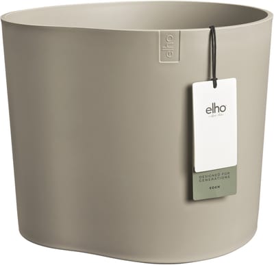 Elho Eden 35 - Bloempot voor Binnen & Buiten - 100% Gerecycled Plastic - Ø 32.6 x H 32.0 cm - Zacht taupe