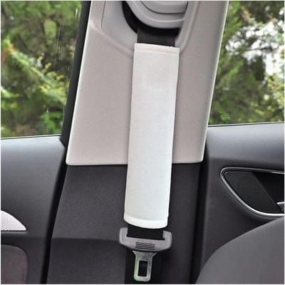 Gordelkussen Autogordel - Schouderbeschermers - Comfortabel Rijden - Zachte Polyester Hoes - 1x1x1 cm - Wit