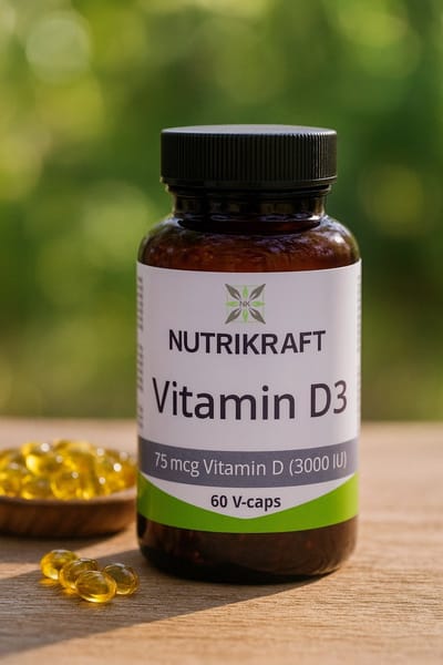 Nutrikraft - Vitamine D3 (3000 IE) 100mg 60 Caps