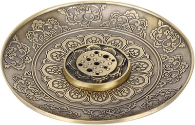 Elegante Bronzen Lotus Wierookhouder voor Wierookstokjes en Kegels met Asopvang voor Thuisdecoratie