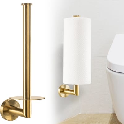 Reserverolhouder Goud - Hangend - Boren - Wc rolhouder Reserve voor 2 rollen