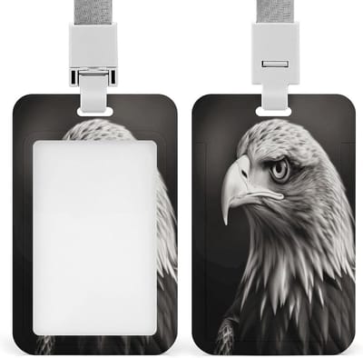 ID-badgehouder - Naamplaatjes houder - Professioneel gebruik - Robuuste ABS-kunststof - Verticale kaarthouder - Zwart-wit