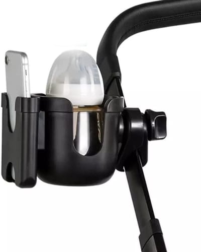Dailygoods- Bekerhouder Kinderwagen - Universele Bekerhouder - Antislip - Telefoonhouder - Duurzaam - Handgreep van Hoogwaardige Materialen - Fleshouder