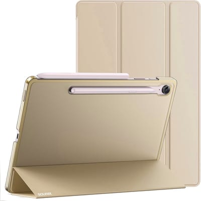 Sounix Tablet Hoes Geschikt voor Samsung Galaxy S10 LITE / S10 FE / S9 / S9 FE - 10.9 inch - Hoesje - Transparant Achterpaneel - Goud