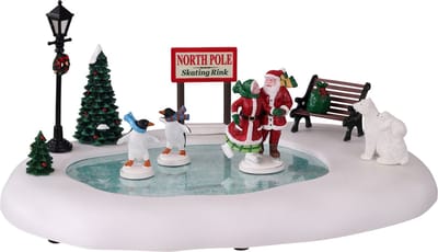 Lemax - 'North Pole Skating Rink' - Figuur met animatie - Exclusief adapter (werkt ook op batterijen)