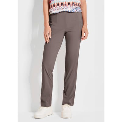 Onderhoudsarme broek CARLA van bengaline - taupe - Gr. 205 van Goldner Fashion