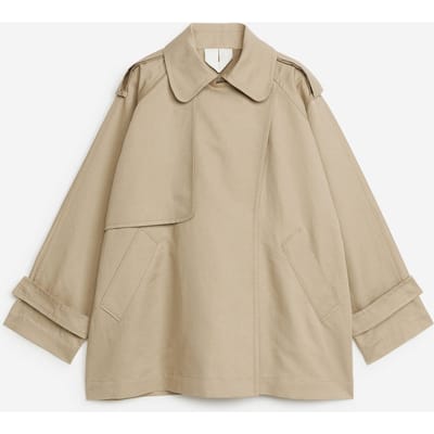 ARKET Kalmar Short Trench New Fit Beige Size: L | Light Jackets Outlet | Dames | Beige